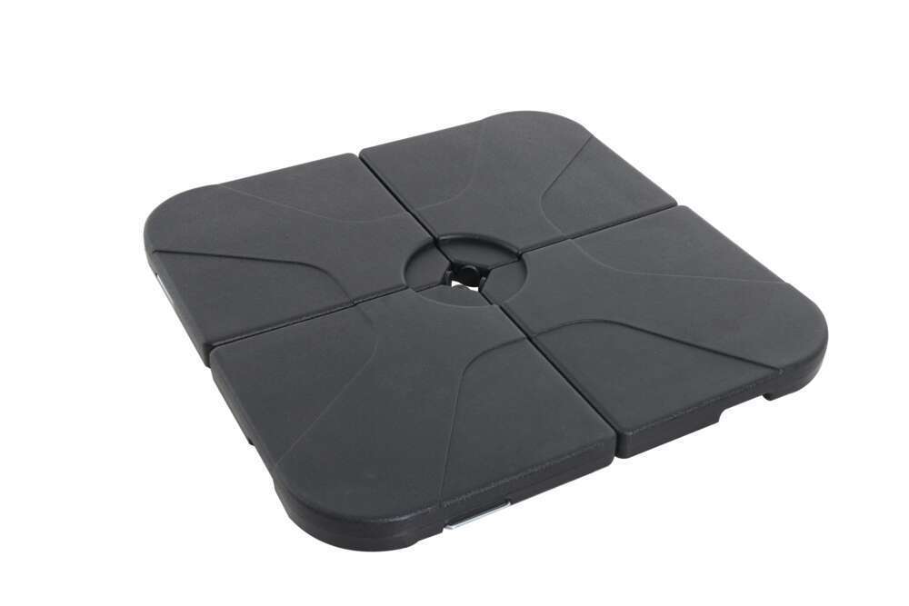  Bases à Remplir Pour Parasol Déporté En PVC Noires - X4