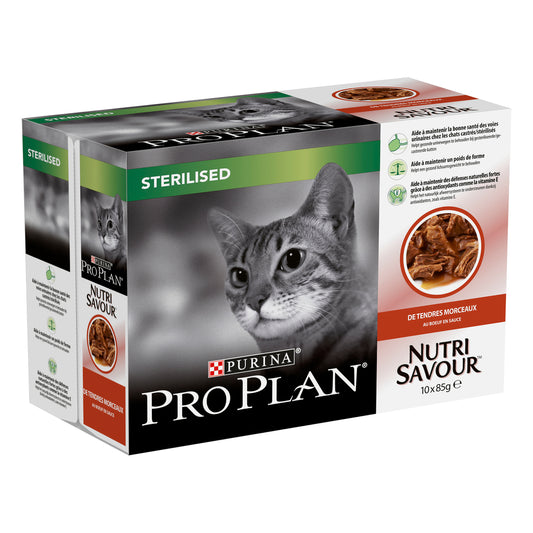  Proplan Sterilised 10x85g Bœuf En Sauce