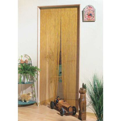  Rideau De Porte Avec Bâtonnets En Bois Vernis - 90x200 Cm
