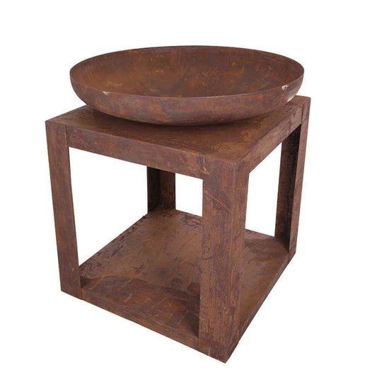  Brasero Au Bois Selki Industrial En Acier - 80x80x85 Cm