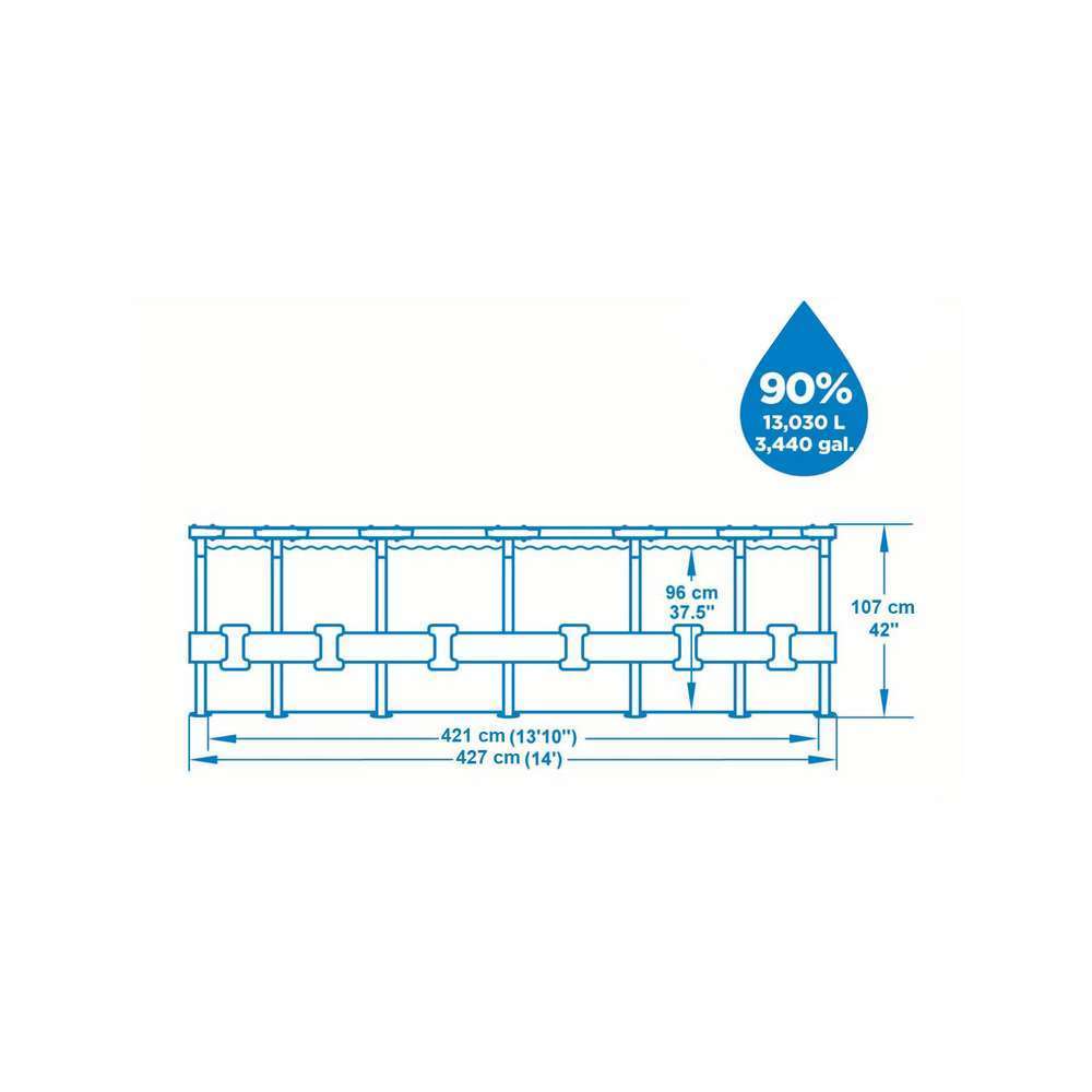 Bestway Piscine Hors-sol Tubulaire Steel Pro Max - 427x107 Cm