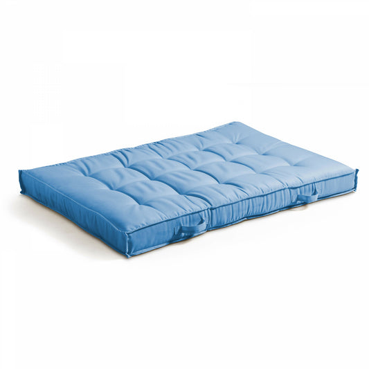  Coussin De Sol Ou D'assise Matelassé Polyester Bleu 120 X 80 X 12cm