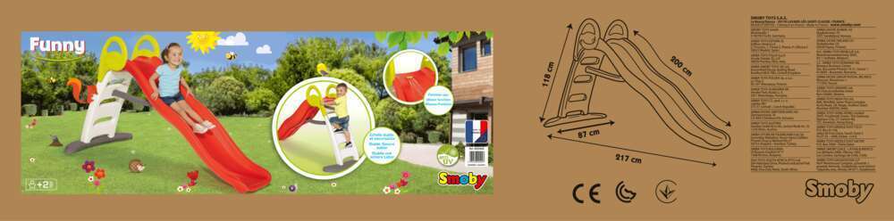 SMOBY Toboggan Funny L 217 X L 87 Cm X H 118 Cm