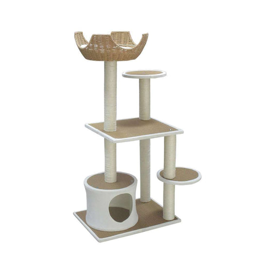  Arbre à Chat "Minou Ice XL", Beige Crème - L.70 X L.45 X H.124cm