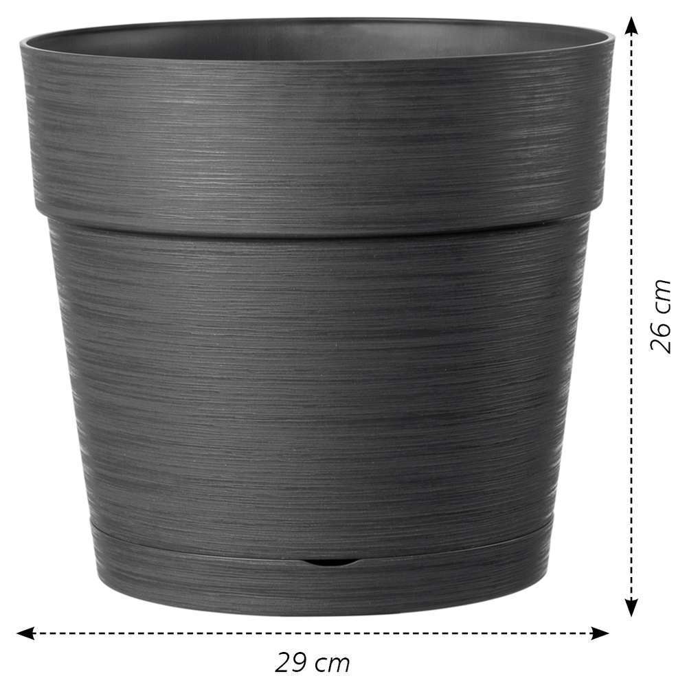  Pot Vaso Save R à Réserve D'eau En Plastique Anthracite Ø29cm