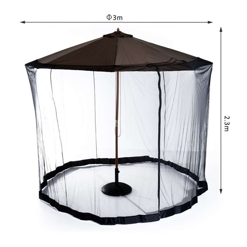 OUTSUNNY Moustiquaire Cylindrique Pour Parasol - Diam. 3m