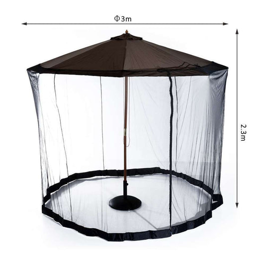 OUTSUNNY Moustiquaire Cylindrique Pour Parasol - Diam. 3m