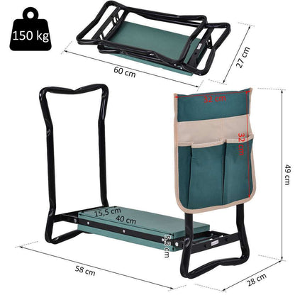 OUTSUNNY Tabouret Agenouilloir De Jardinage 2en1 - L58xl28xH49cm