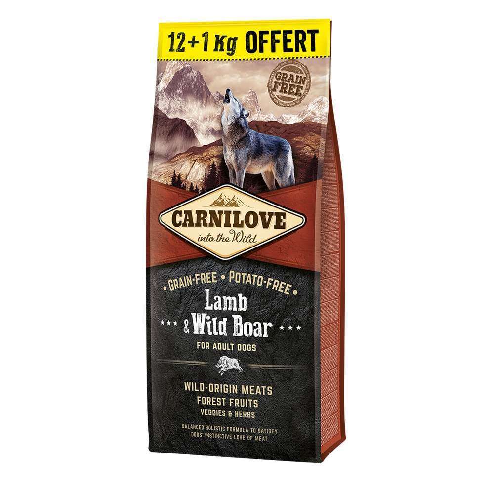 Carnilove Croquettes Chien Adulte à L'agneau Et Sanglier - 12 Kg + 1 Kg Offert