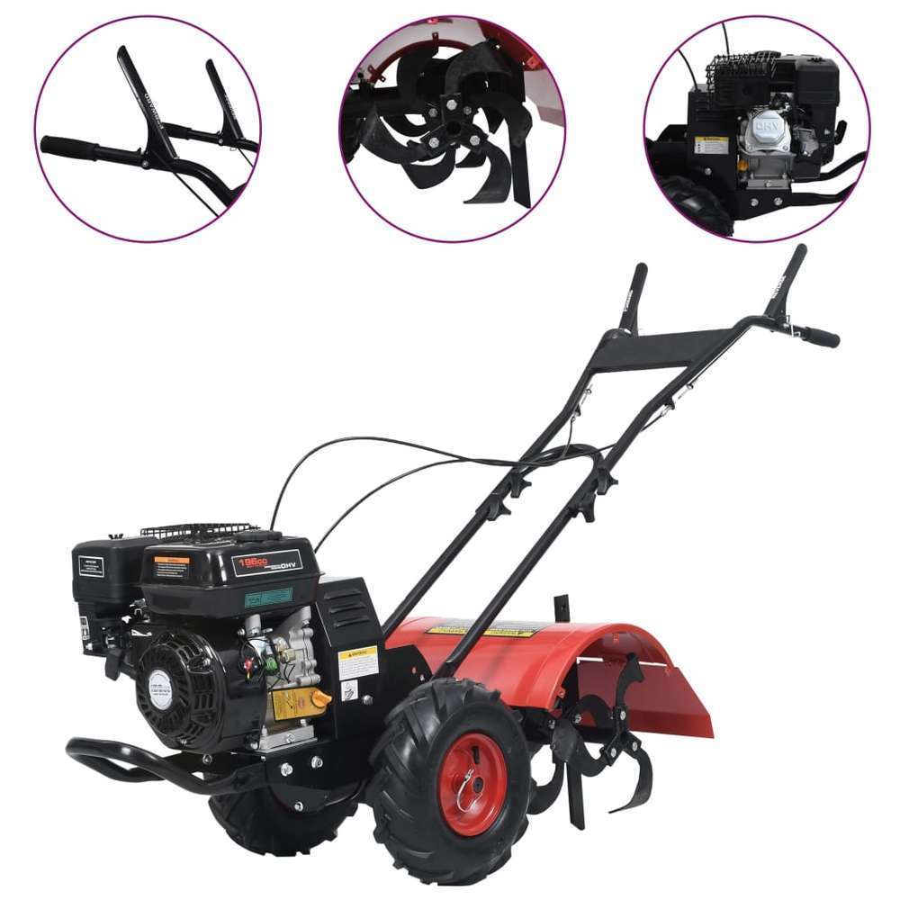 VIDAXL Cultivateur à Essence 6,5 Ch 196 Cc