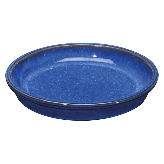  Soucoupe Azuléjos En Terre Cuite émaillée Bleue - D.23cm