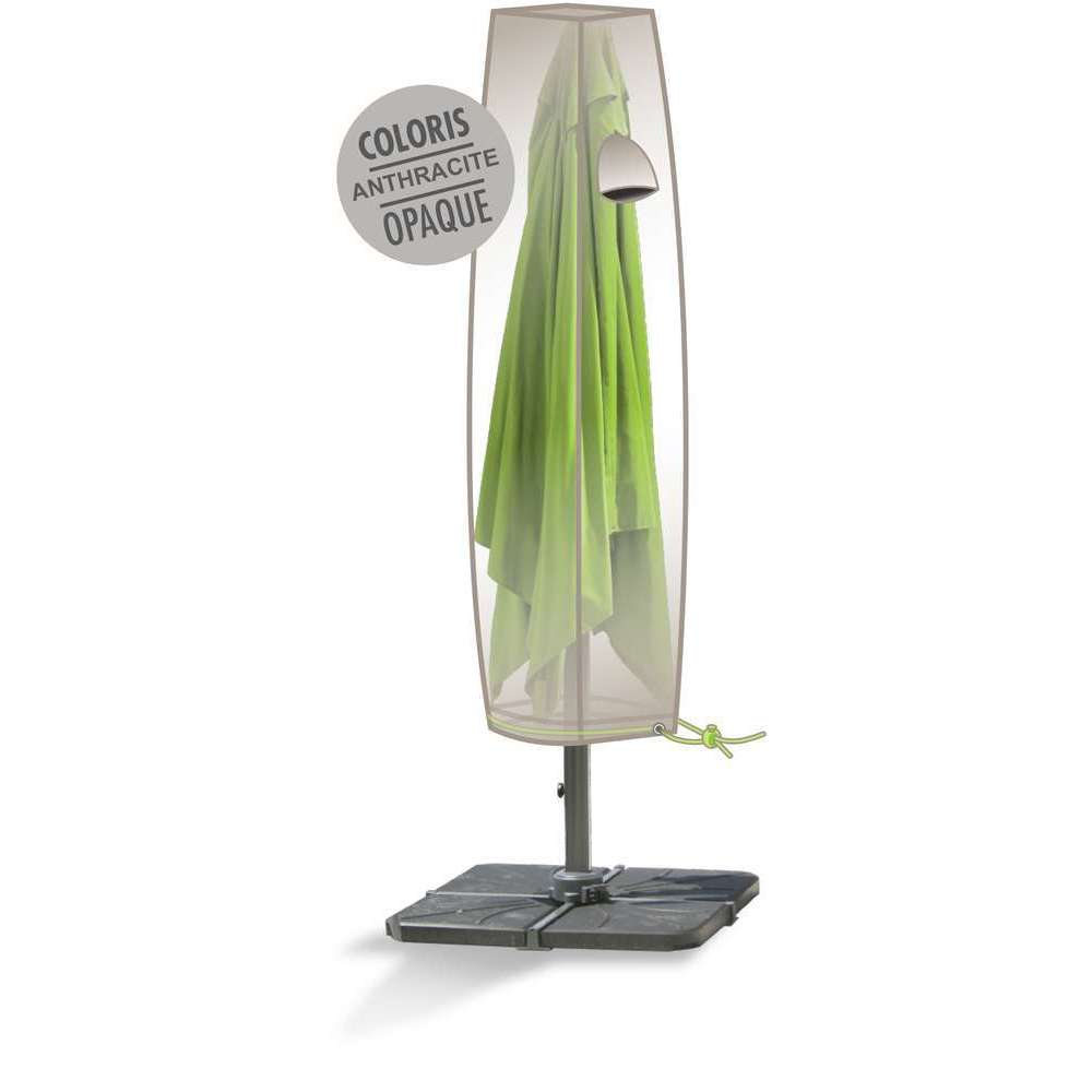  Housse Pour Parasol Droit D.4 M Polyester Anthracite - H.200xD.25 Cm
