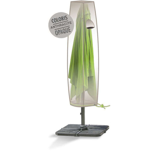  Housse Pour Parasol Droit D.4 M Polyester Anthracite - H.200xD.25 Cm