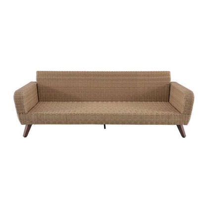  Canapé 3 Places RIVIERA En Polyrotin Miel/gris - 88,5x224x75 Cm