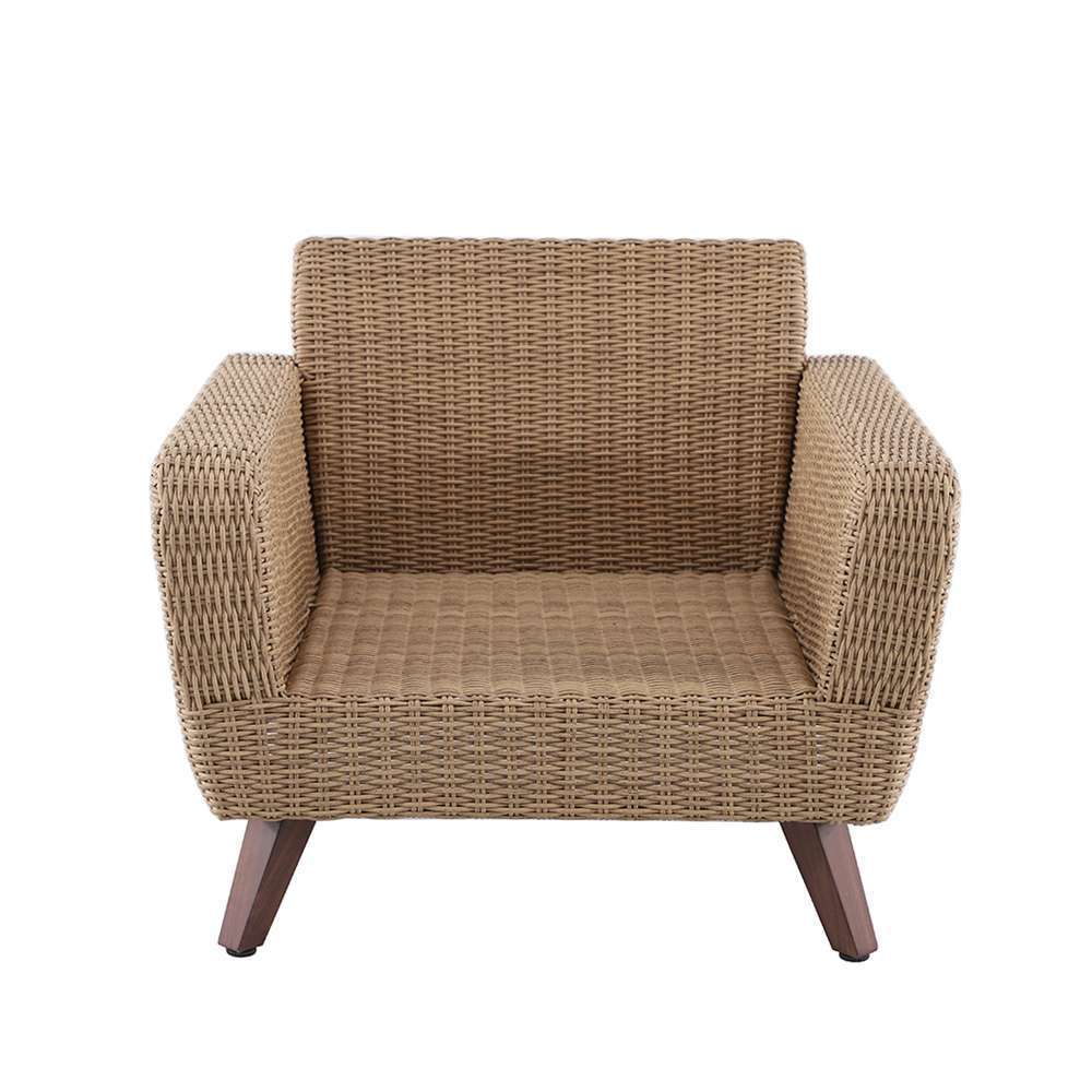  Fauteuil Pour Jardin RIVIERA Gris En Résine Tressée - 88,5x93x75 Cm
