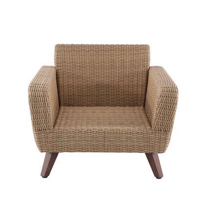  Fauteuil Pour Jardin RIVIERA Gris En Résine Tressée - 88,5x93x75 Cm
