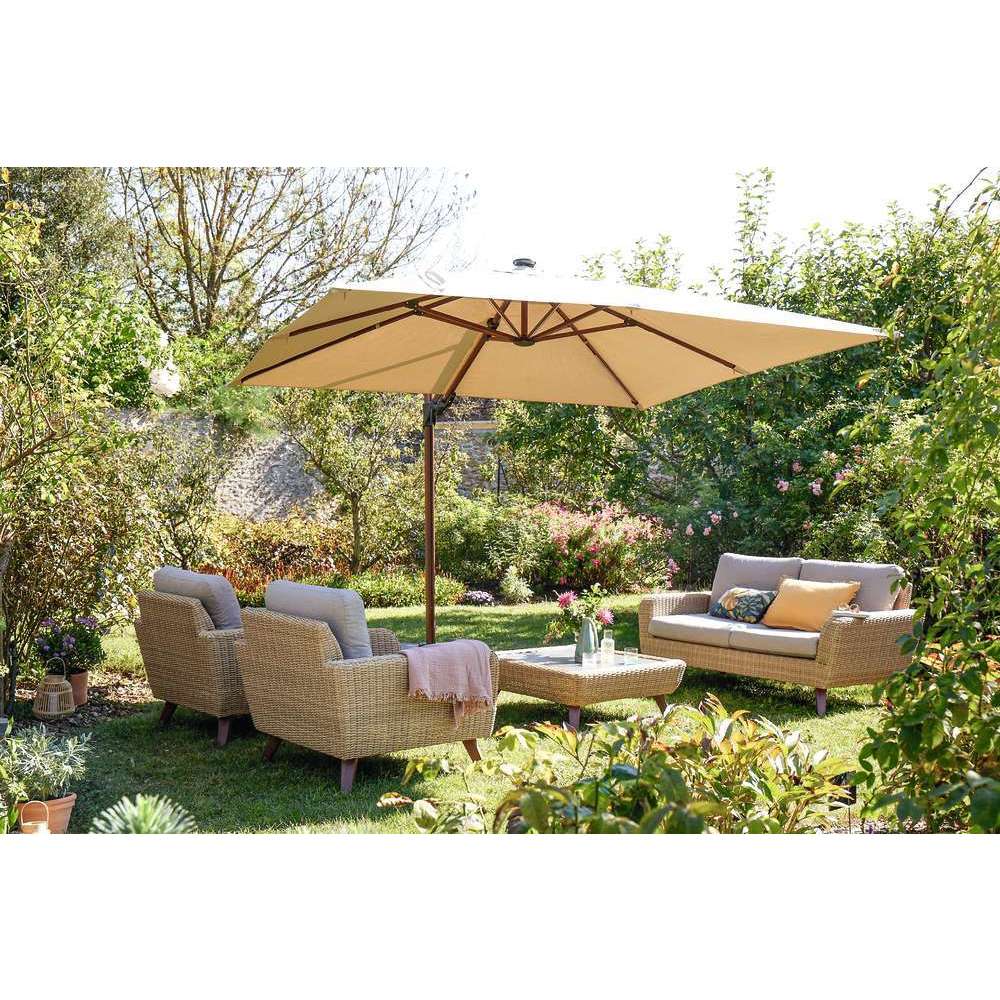  Fauteuil Pour Jardin RIVIERA Gris En Résine Tressée - 88,5x93x75 Cm