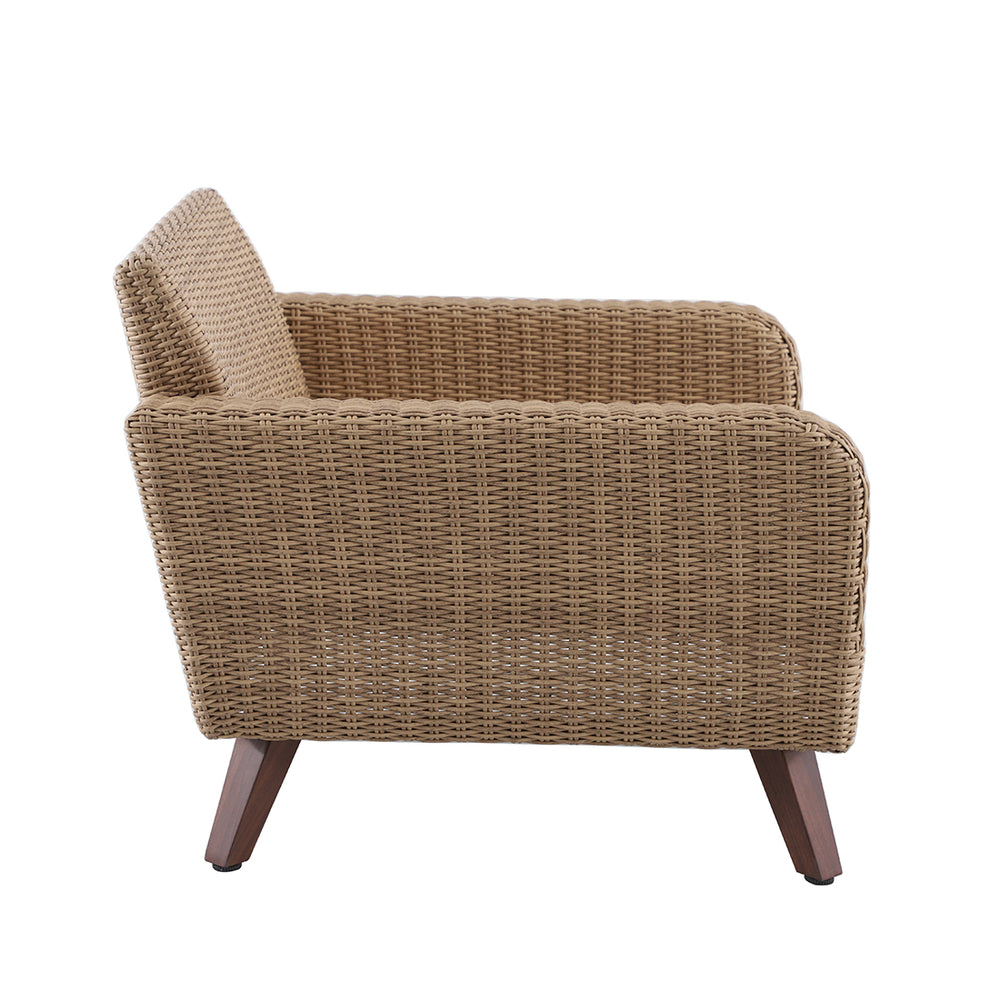  Fauteuil Pour Jardin RIVIERA Gris En Résine Tressée - 88,5x93x75 Cm