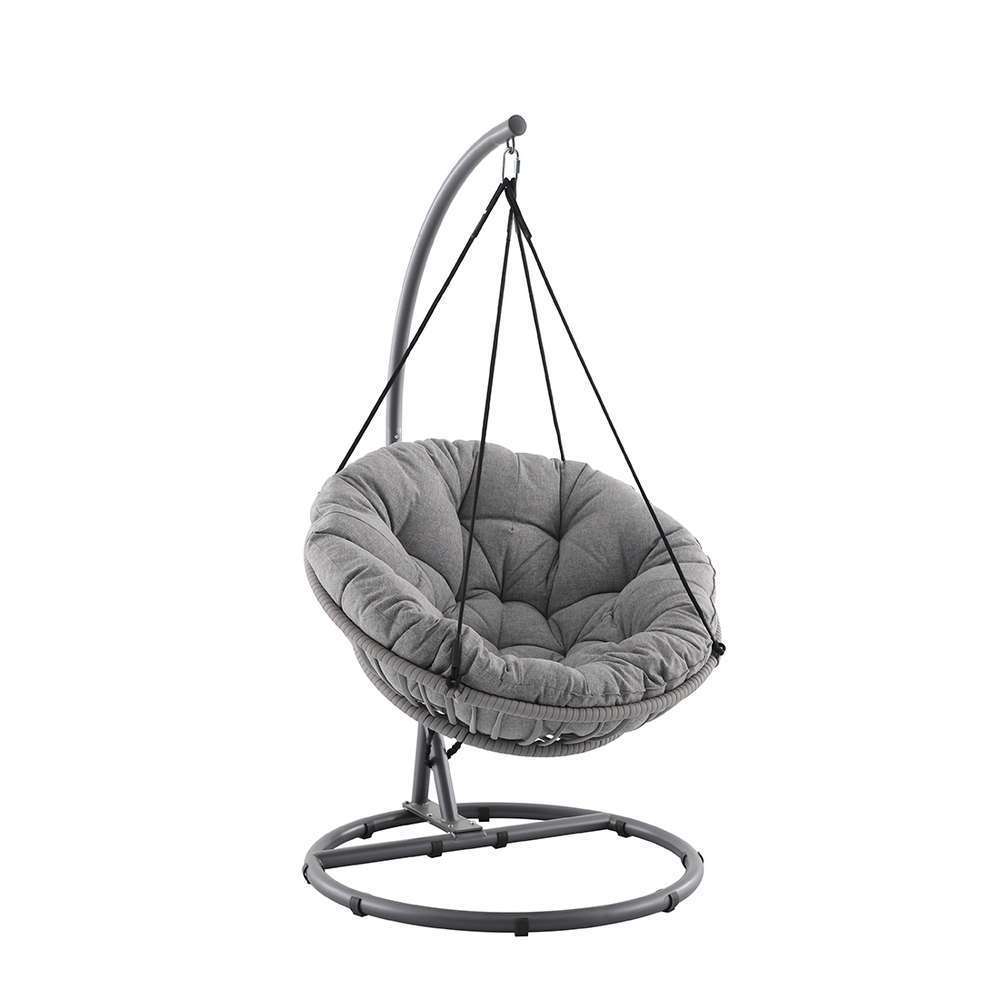  Fauteuil De Jardin Œuf CÉLESTE En Acier Gris - H.196 Cm, D.105 Cm