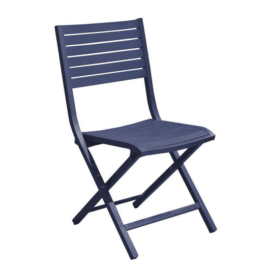  Chaise Pliante LUCCA En Aluminium Bleu - 53x46x87 Cm