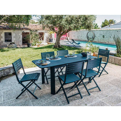  Chaise Pliante LUCCA En Aluminium Bleu - 53x46x87 Cm