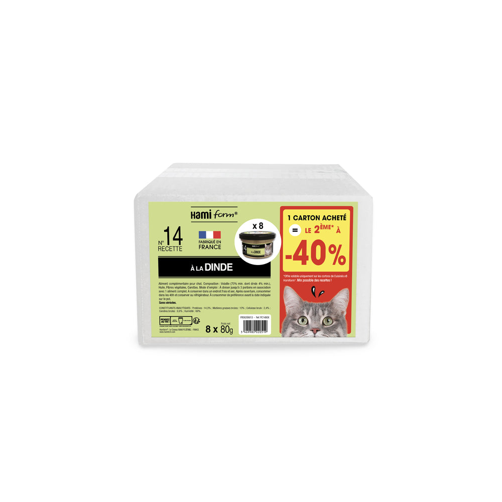  Les Cuisinés Pour Chat Recette N°14 Dinde 8x80g