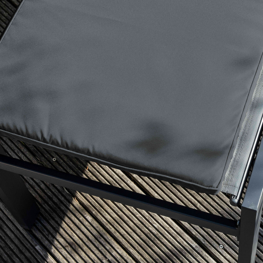  Lot De 2 Coussins Bain De Soleil Polyester Gris 186x53x5 Cm