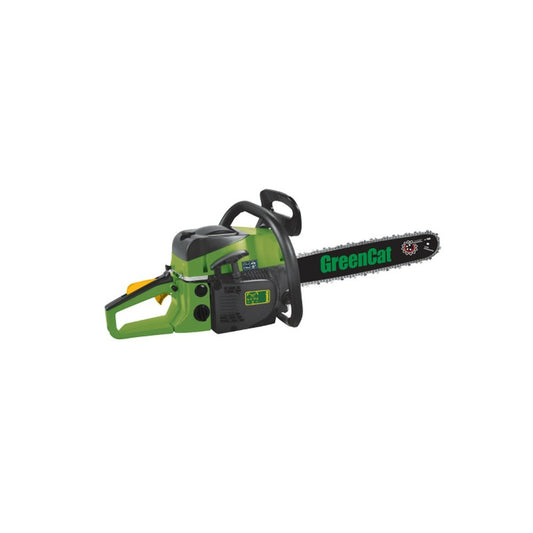  Tronçonneuse Thermique 52cc Lame 50 Cm Greencat + Casque De Protection Complet