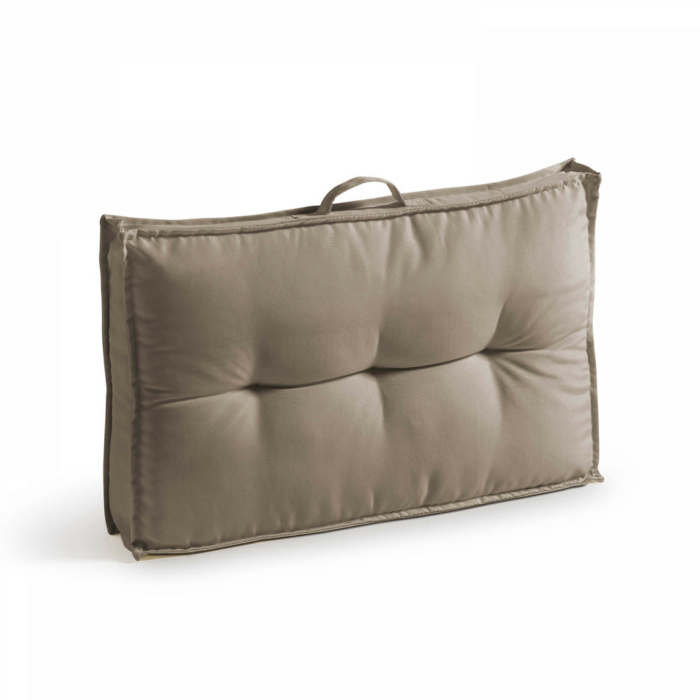  Lot 2 Coussins Palette Dossier Polyester Taupe 60x40x12 Cm