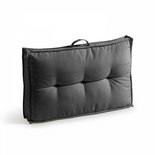  Coussin Palette Dossier Polyester Anthracite 60 X 40 X 12 Cm