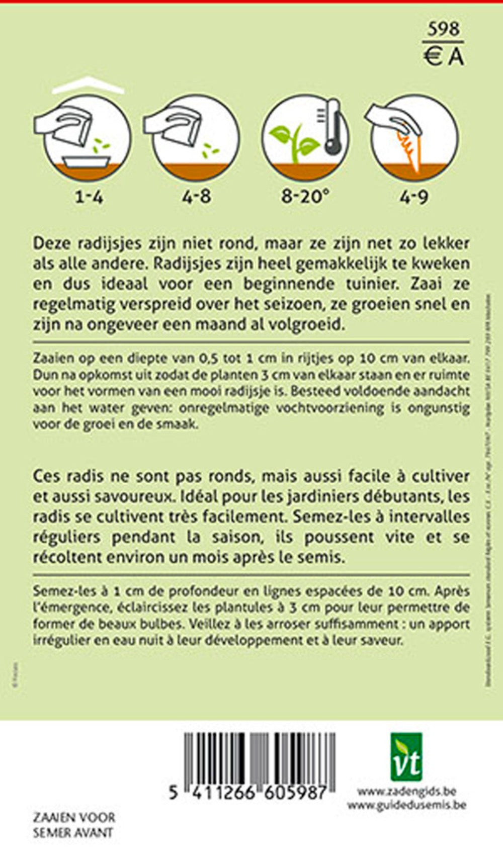 Radis Flamboyant - Ca. 10 Gr (livraison Gratuite)