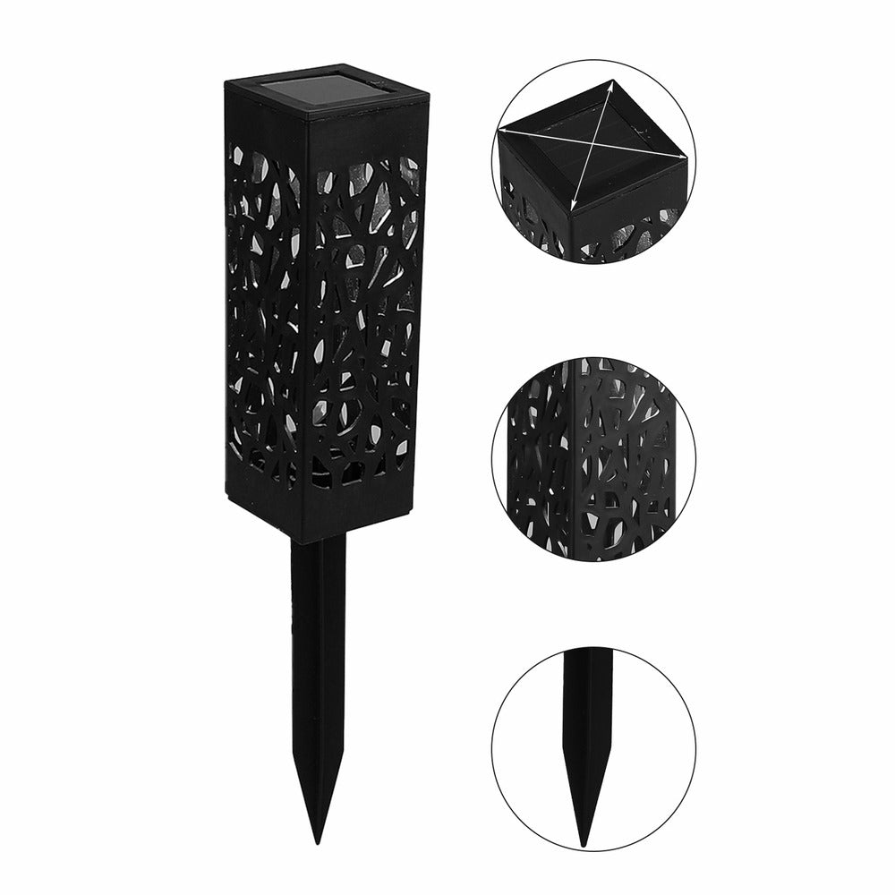  Lot 6 Bornes Solaire à Planter Plastique Noir