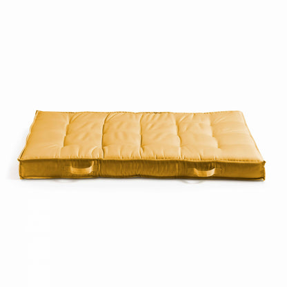  Coussin De Sol Ou D'assise Matelassé Polyester Jaune 120x80x12 Cm