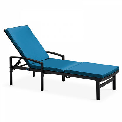  Coussin Bain De Soleil Polyester Bleu Pacific 186x53x5 Cm