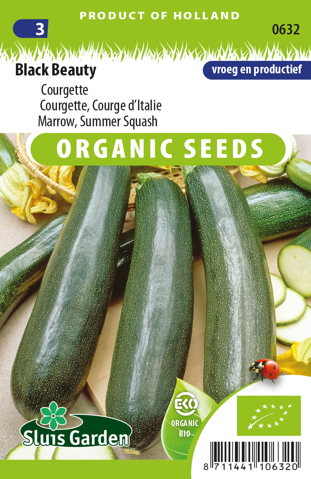  Courgette, Black Beauty - Graines Biologiques - Ca. 1,7 G (livraison Gratuite)
