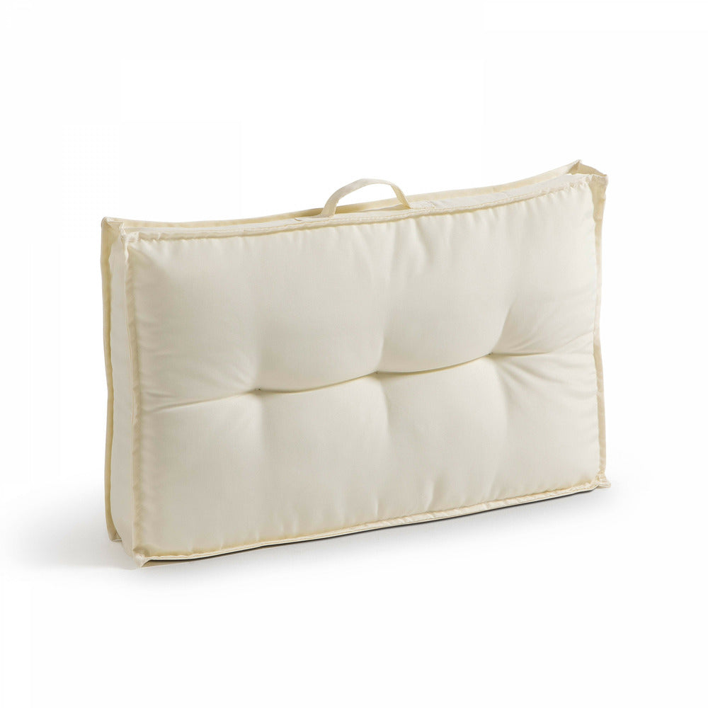  Lot 2 Coussins Palette Dossier Polyester Blanc 60x40x12 Cm