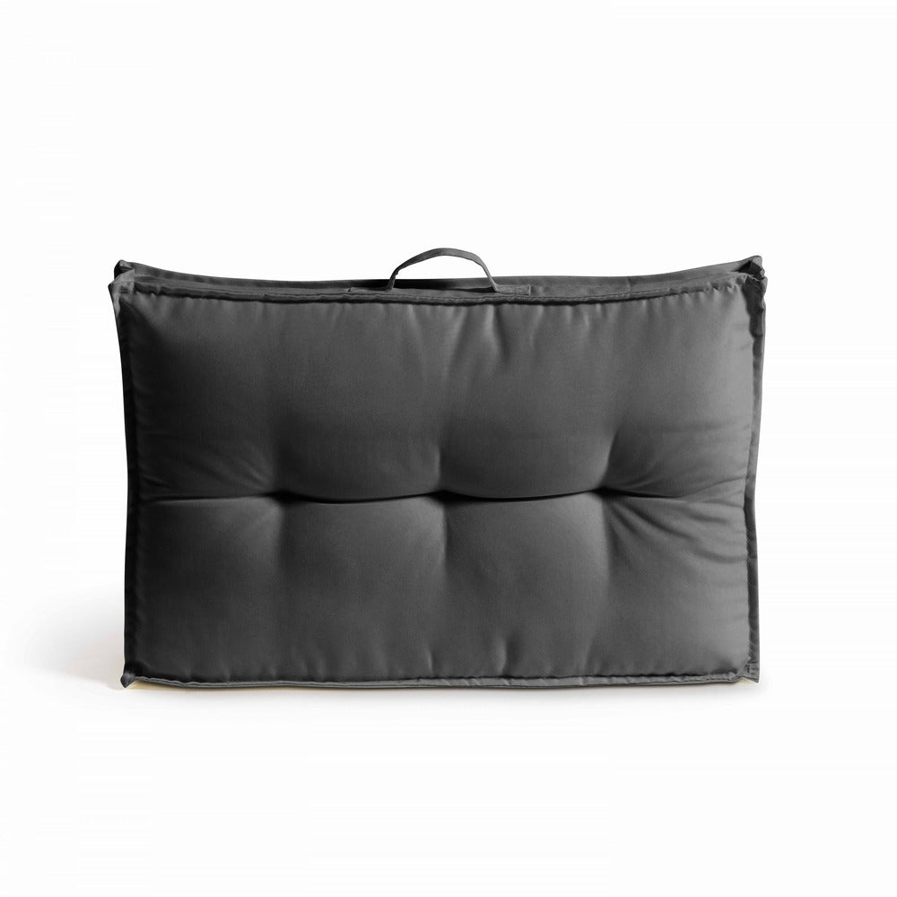  Coussin Palette Dossier Polyester Anthracite 60 X 40 X 12 Cm
