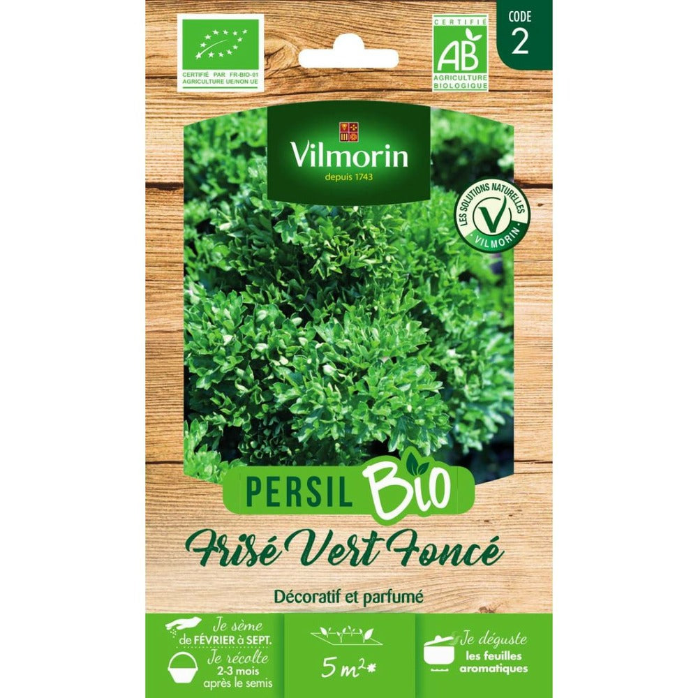  Sachet Graines Persil Frisé Vert Foncé Bio - Petroselinum Sativum