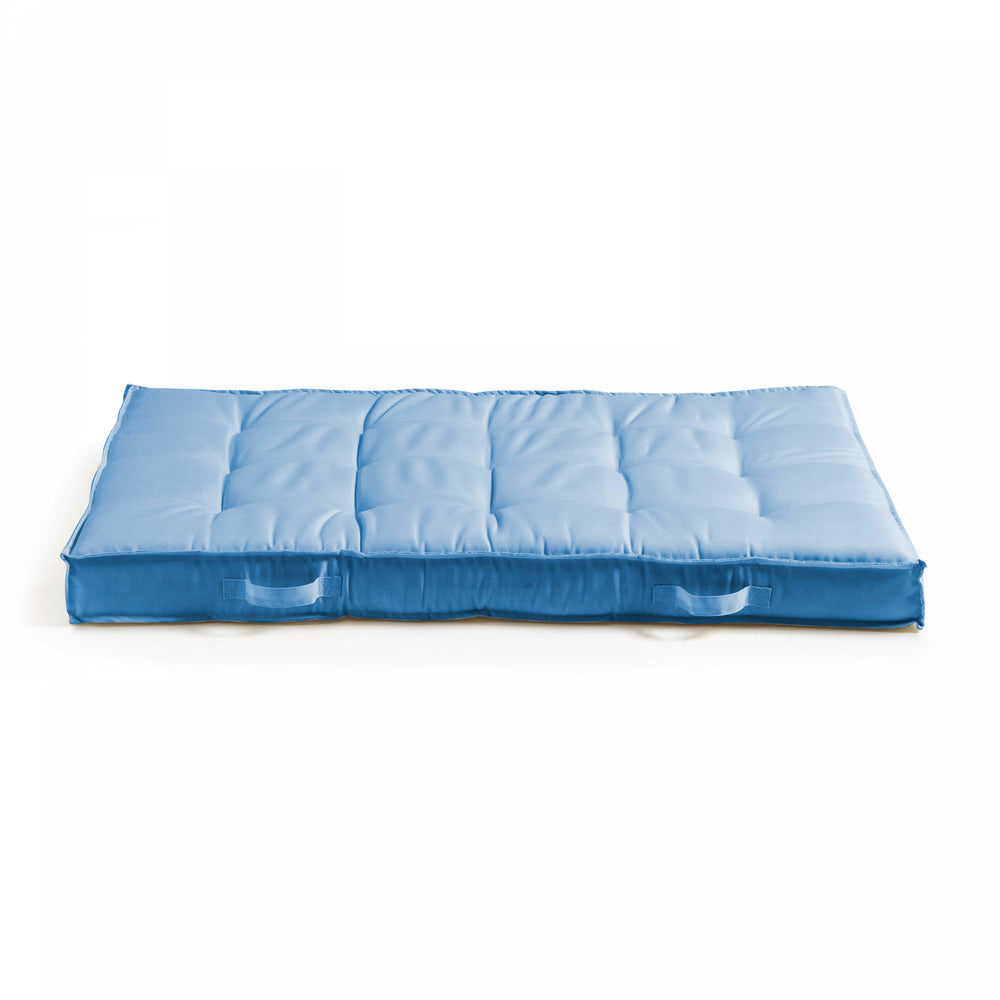  Coussin De Sol Ou D'assise Matelassé Polyester Bleu 120 X 80 X 12cm