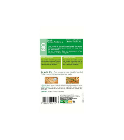  Sachet Graines Carotte Nantaise Améliorée 3 Bio - Daucus Carota