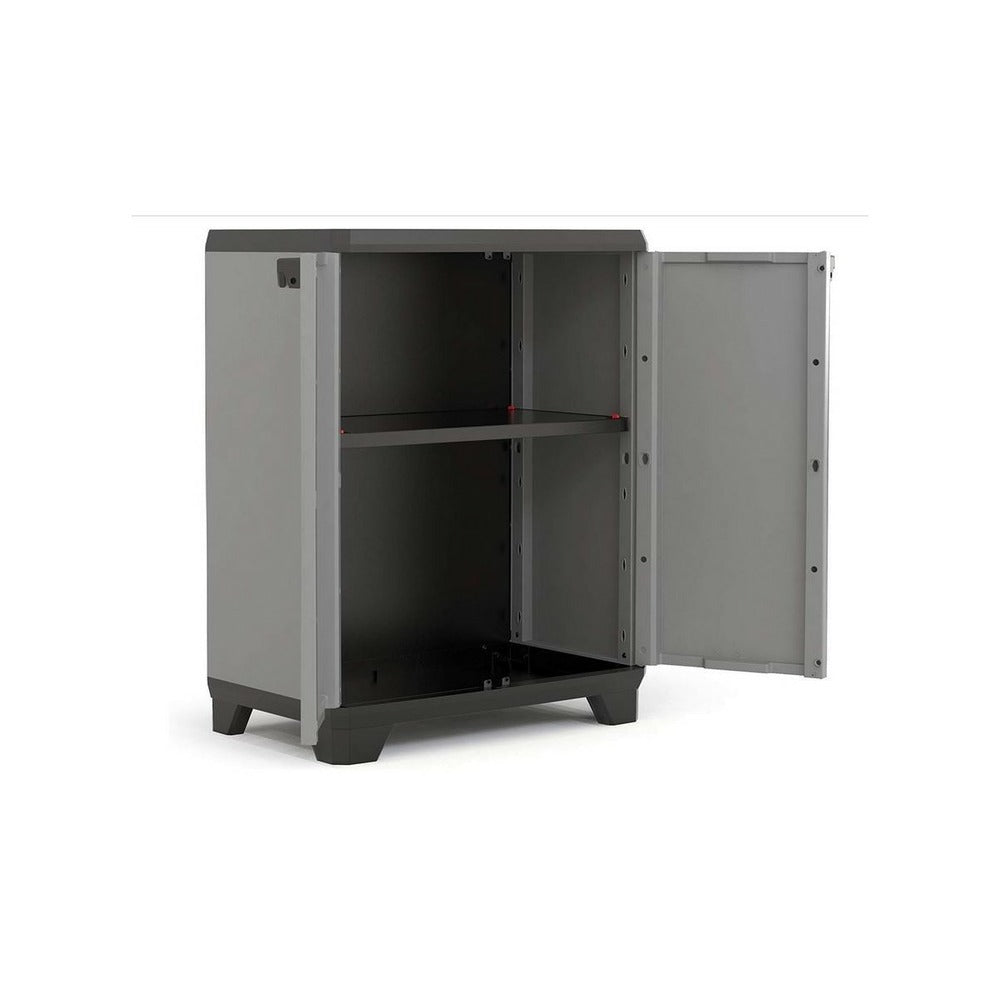  Armoire Basse De Rangement Multifonctions Résine étagères Et Pieds 39 X 68 X 90 Cm Keter