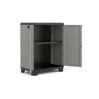  Armoire Basse De Rangement Multifonctions Résine étagères Et Pieds 39 X 68 X 90 Cm Keter